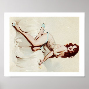 Vintageutvikningsflicka Poster