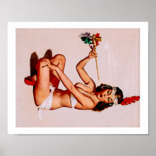 Vintageutvikningsflicka Poster