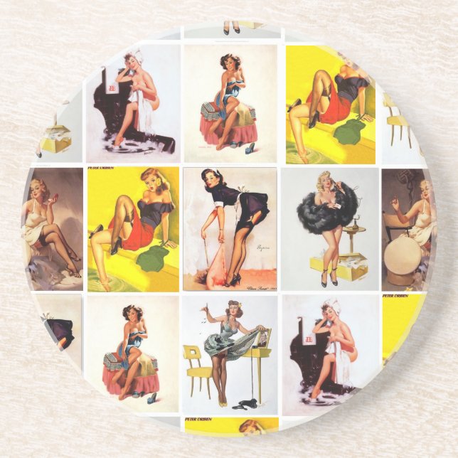 Vintageutvikningsflickakustfartyg Underlägg (Framsidan)