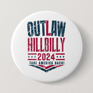 Vintageval Otillåten Hillbilly Amerikansk Flagga  Knapp