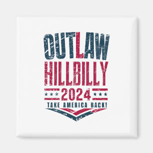 Vintageval Otillåten Hillbilly Amerikansk Flagga  Magnet