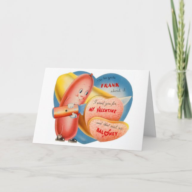 Vintagevalentin - att vara frank, helgkort (Framsida)
