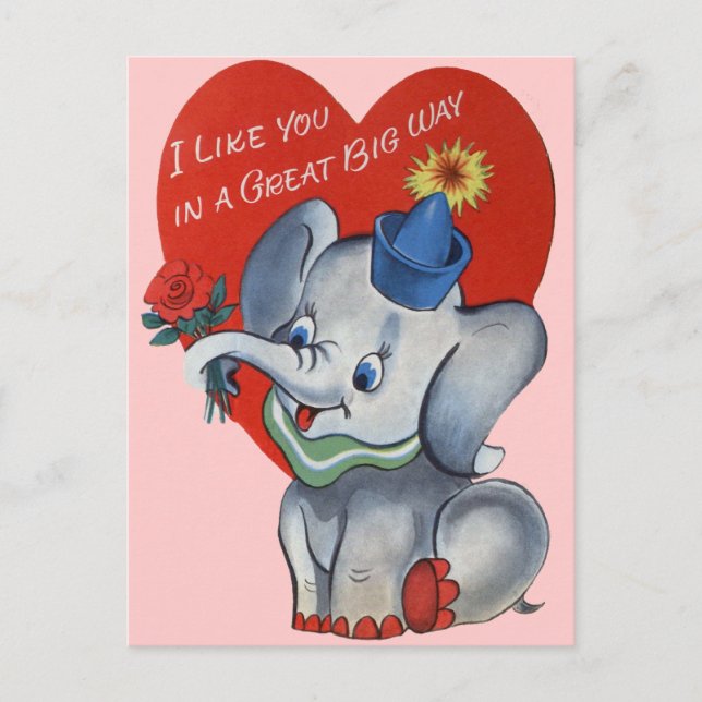 Vintagevalentin för barn helg vykort (Framsida)