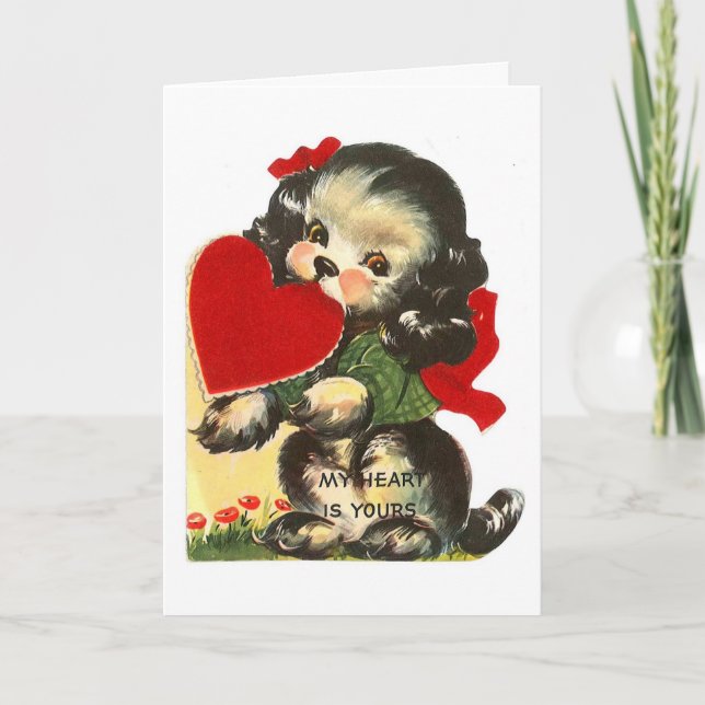 Vintagevalentin - min hjärta är din, helgkort (Framsida)