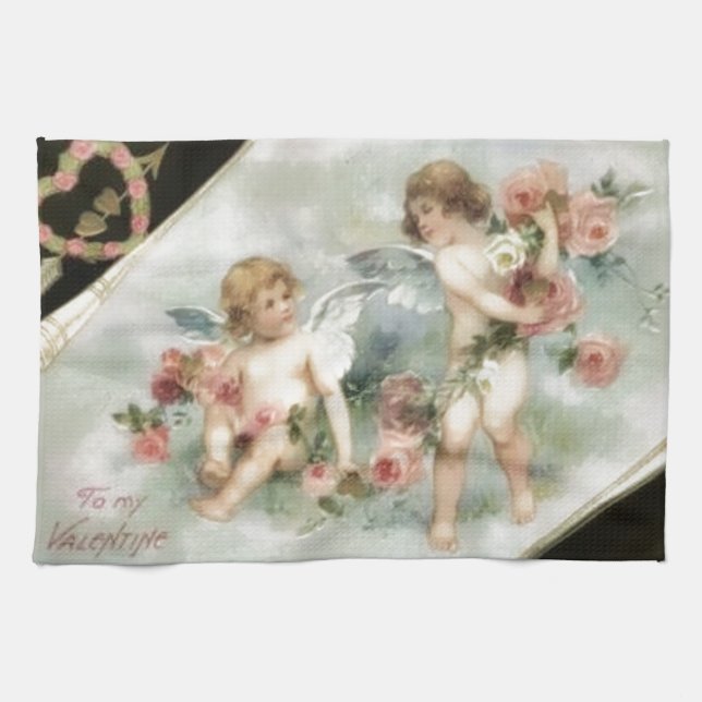 VintagevalentinCherubs Kökshandduk (Horisontell)