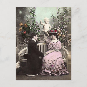 Vintagevalentinen daterar helg vykort