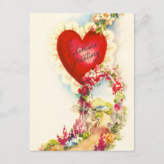 Vintagevalentinhälsning Helg Vykort