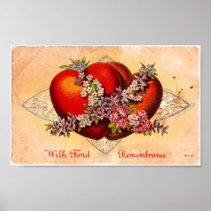 Vintagevalentinhjärtor Poster