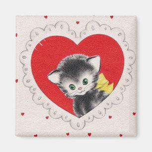 Vintagevalentinkattunge Magnet