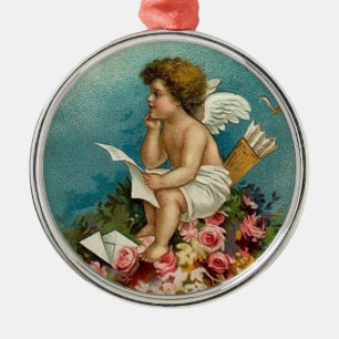 Vintagevalentinprydnad Julgransprydnad Metall