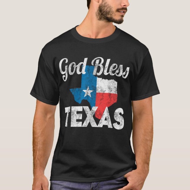 Vintagevälsigna dig Texas Tee (Framsida)