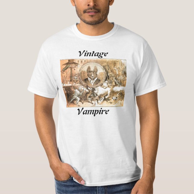 Vintagevampyrskjorta T-shirt (Framsida)