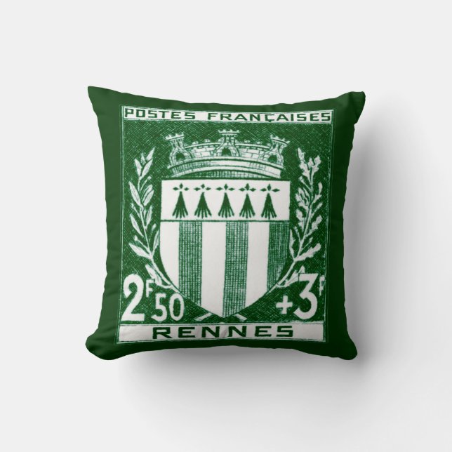 Vintagevapensköld Rennes, frankrike Kudde (Framsida)