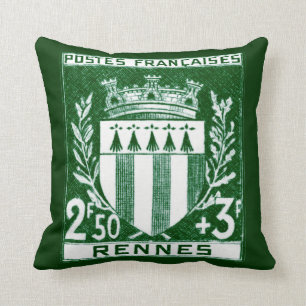 Vintagevapensköld Rennes, frankrike Kudde