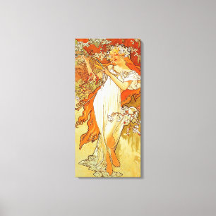 Vintagevår av Alphonse Mucha Canvastryck
