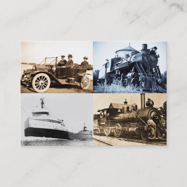 Vintagevärld av transport visitkort (Framsida)