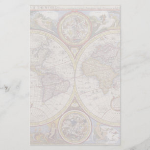 Vintagevärldskarta 1626 brevpapper