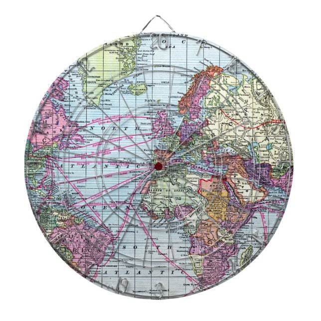 Vintagevärldskarta Darttavla (Framsidan)