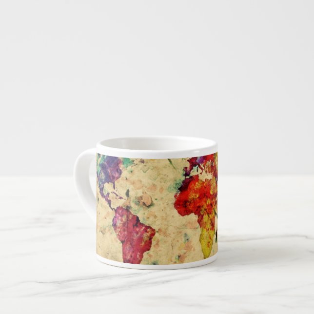 Vintagevärldskarta Espressomugg (Framsida vänster)
