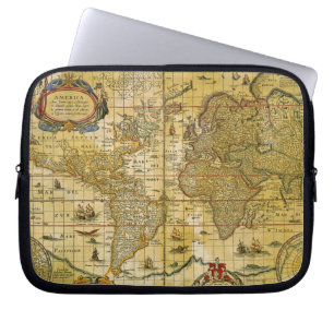 Vintagevärldskarta Laptop Sleeve