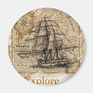Vintagevärldskarta Magnet
