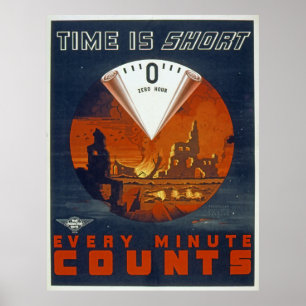 Vintagevärldskrig 2 - nolltimmeaffisch poster