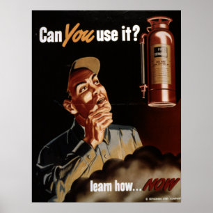 Vintagevärldskrig II avfyrar eldsläckaresäkerhet Poster