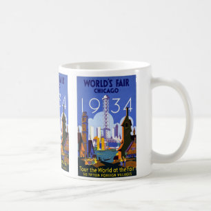 Vintagevärldsmässa Chicago 1934 Kaffemugg