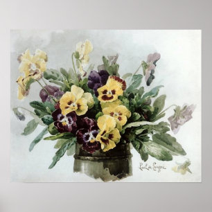 VintagevårPansies Poster