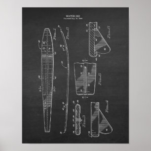 Vintagevatten skidar ritningkonst #6 poster