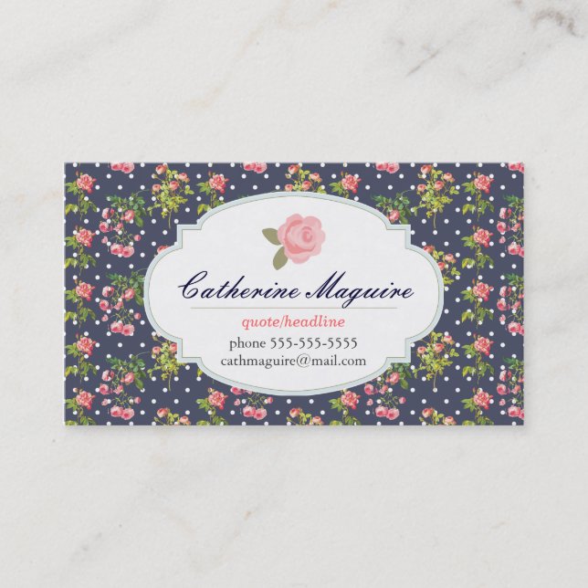 VintageVictorianblommigt någon ockupation Visitkort (Framsida)