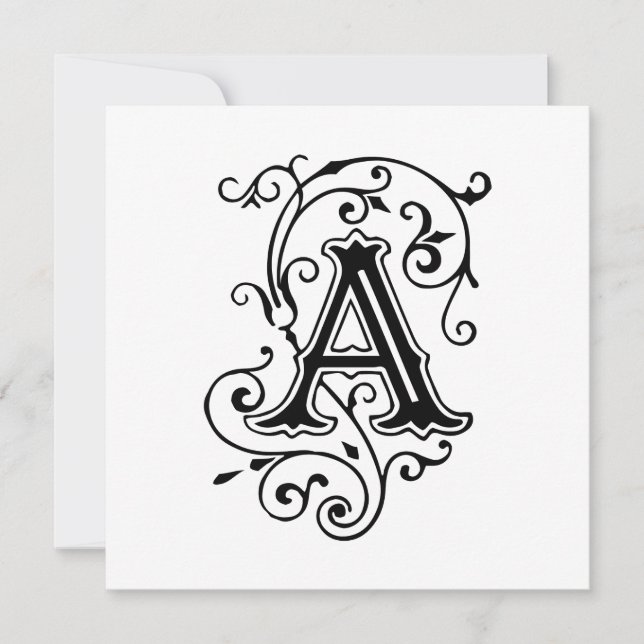 VintageVictorianbrev en antik Monogram Inbjudningar (Framsida)