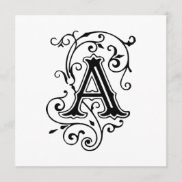 VintageVictorianbrev en antik Monogram Inbjudningar