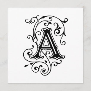 VintageVictorianbrev en antik Monogram Inbjudningar