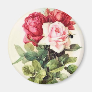 VintageVictorianbukett med rosor Magnet