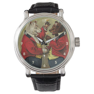 VintageVictorianlycklig, bög som dansar björnar Armbandsur