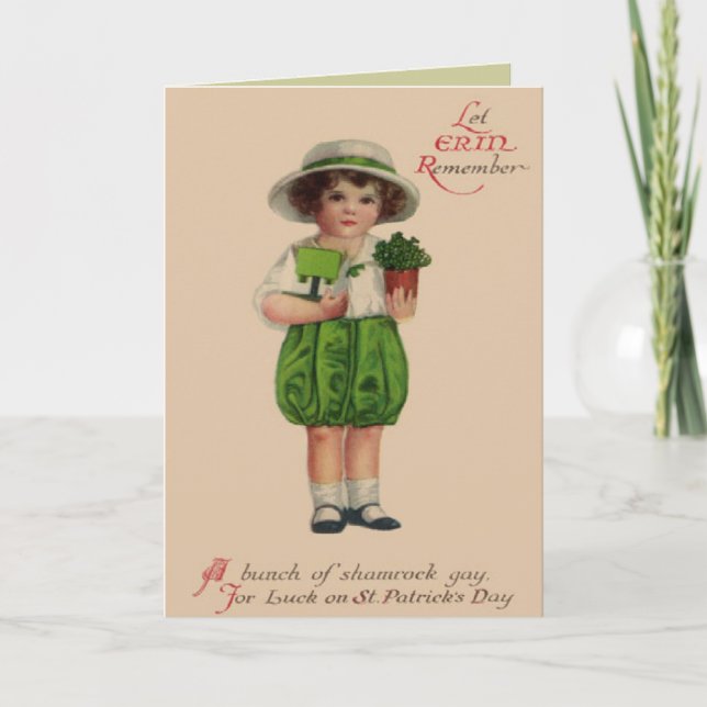 VintageVictorianSts Patrick kort för dag (Framsida)