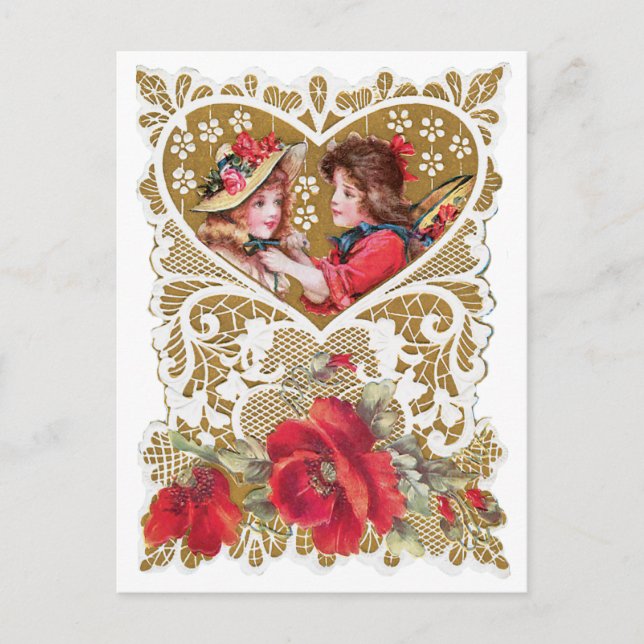 VintageVictorianvalentin Helg Vykort (Framsida)