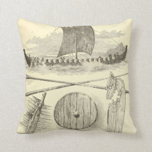 VintageVikings konstverk och illustrationer Kudde