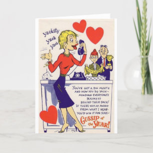 Vintagevinägervalentin - skvallret, helgkort
