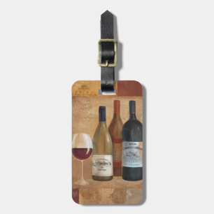 Vintagevinflaskor och vinexponeringsglas bagagebricka