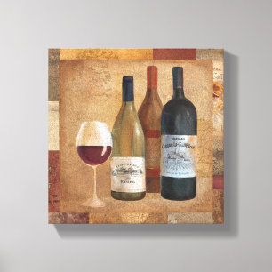 Vintagevinflaskor och vinexponeringsglas canvastryck