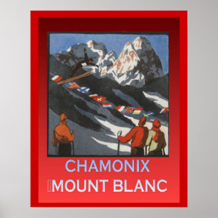 Vintagevintersportar, frankrikeChamonix montering Poster