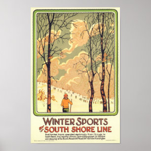 Vintagevintersportar reser affischen poster