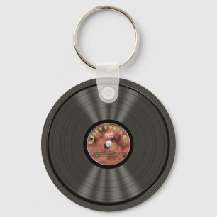 Vintagevinylrekord (red) Keychain Nyckelring