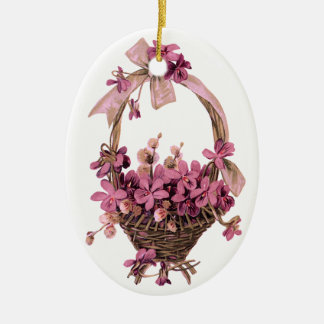 VintageViolets och pilbågeprydnad Julgransprydnad Keramik