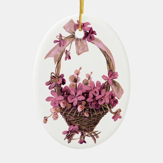 VintageViolets och pilbågeprydnad Julgransprydnad Keramik (Framsidan)