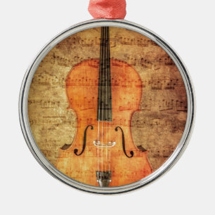 Vintagevioloncell Julgransprydnad Metall