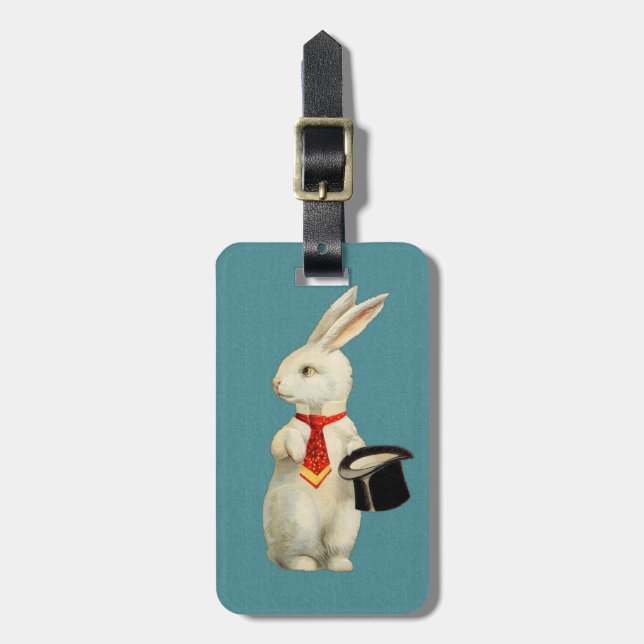 Vintagevitkanin Bagagebricka (Vertikal Framsida)