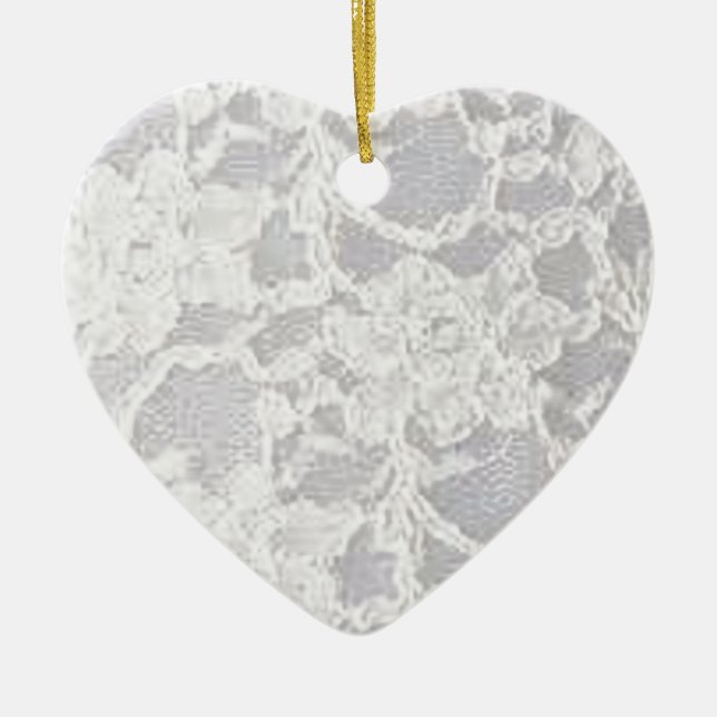 Vintagevitsnöre Julgransprydnad Keramik (Framsidan)